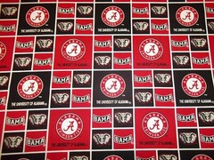ALABAMA ” ROLL TIDE ” SQUARES DESIGN BRAND NEW 1 YARD PIECE 100% COTTON