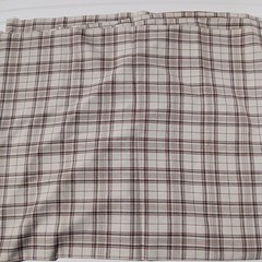 5.5 Yds MCM Mid Century Modern Plaid Linen Fabric Brown Tan Neutral Upholstery