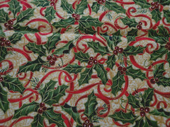 Elizabeth Brownd Designs Woodland Splendor Christmas Red Green Gold Holly Fabric