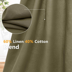 Linen Fabric by the Yard, 61 Inch Wide Linen Blend Cloth, 60% Linen 40%
