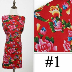 1M Flower Print Cotton Fabrics for Clothes Bedding DIY Chinese Ethnic Style SPW