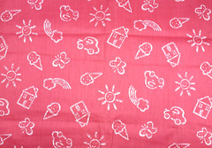 Sewing Fabric Quilt Cloth Cotton 42×1/2 yd Dark Pink White Girls School Toddler