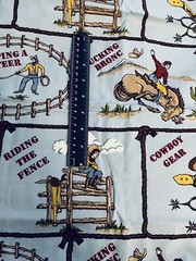 VTG “Barn Dandy” Rodeo Cowboy Theme # 5462 By Rober Kaufman on Blue BTFQ