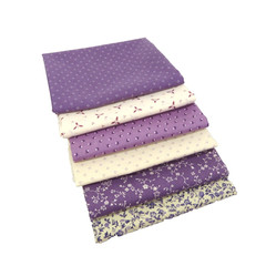 vintage fat quarter fabric bundle of 6 cotton crafts quilts cream grape/purple