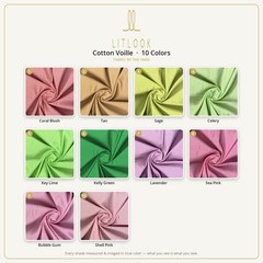 LITLOOK Cotton Voille Fabric by the Yard — 10 Colors