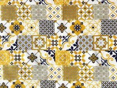 Fabrics by the meter and tablecloths | Tile motifs | Made in Italy | 100% Cotton