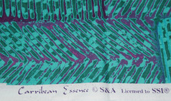 SSI Premium Cotton Fabric Batik Print ‘Carribean Essence’ Turquoise Purple 1 yd