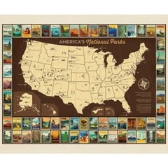 NATIONAL PARKS USA Poster Panel Quilt Fabric by Riley Blake 36″ x 43″