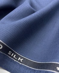 Blue Striped Super 150s Wool And Silk Fabric Suiting Fabric Thobe Scabal 3.5m