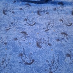 Yehaw Blue Cotton Fabric 1 Yd Maywood Studio Cowboys Rodeo Horses Quilting
