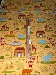 MODA Animal Park Fun 100% cotton fabric yard 36×44 Animals on Gold tone 20960 19