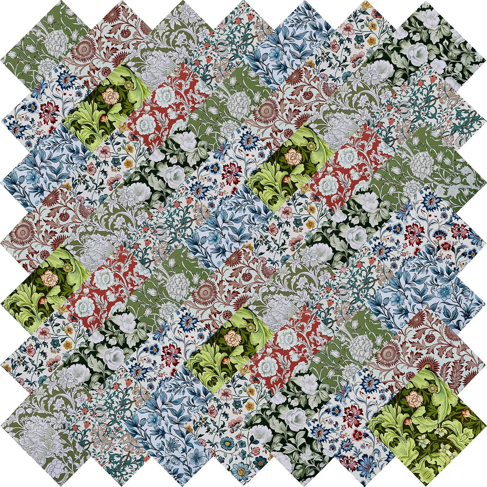 8″X8″ 50Pcs Cotton Fabric Squares for Sewing Quilting Supplies 100% Cotton