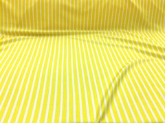 Bullet Printed Liverpool Textured Fabric 4 way Stretch Yellow White Stripe W40