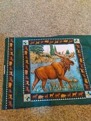 Springs Industries MOOSE Throw Pillow or Quilting Panels,Wildlife, Hunting Cabin