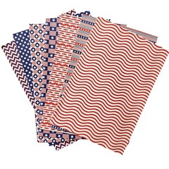 Meneng 7 Pieces Independence Day Theme Faux Leather Sheets Stars Printed Leather