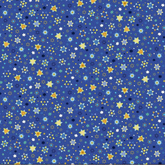 Fabric Stars on Royal Blue Cotton QUILTING TREASURES 1/4 Yd 28359 B