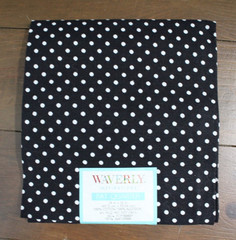 Fabric Fat Quarter Black White Dots Single Piece 18″ x 21″ 100% Cotton NEW!