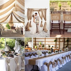 12 Inch x 10 Yard Natural Burlap Fabric Roll For Wedding Crafts Home Decor DIY