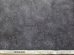 Robert Kaufman Fusions Fabric Black Gray Floral Botanical BTY Made In Japan
