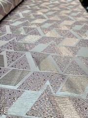 PINK ROSE GOLD Triangle Brocade Fabric Sold By The Yard Textured Metallic Fabric