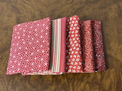 Fat Quarter Bundle Lot of (5) Assorted Red Fabrics 100% Cotton 18″ x 22″ NEW
