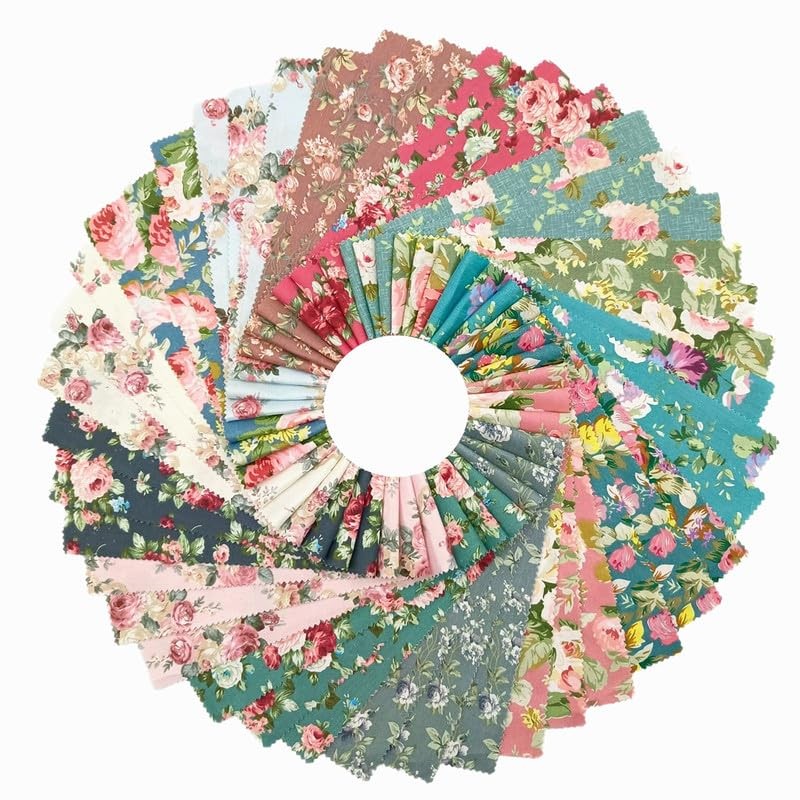 42 Pcs Jelly Roll Fabric Strips Quilting 2.6 Inch Precut Cotton Bundles Floral