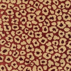 Zavir Cinnabar Taupe and Ruby Cut Velvet Cheetah Spots Regal Upholstery Fabric