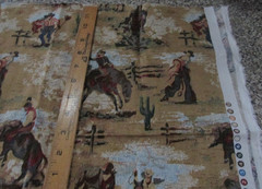 1 Yard x 44″ Peter Pan Rio Grande collection Rodeo Cowboys Horses Brown