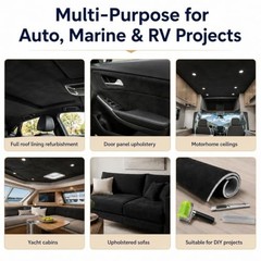 Suede Headliner Fabric Car Headliner Material | Tela para 96″ x 60″ Black
