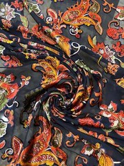 Italian designer Chiffon Velvet Burnout Blue Base coral pink Green mustard