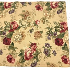 2 Yards Vintage Fabric Shabby Cottagecore Large Flora Cotton Drapery Upholstery