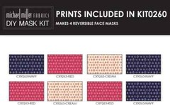 NIP Michael Miller Reversible Face Mask Kit Prepack of 4- Sealed Sewing Kit