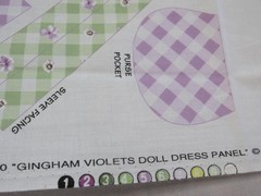 Daisy Kingdom GINGHAM VIOLETS Daisy Dolly Dress 17-19″ Doll Cut & Sew Fabric