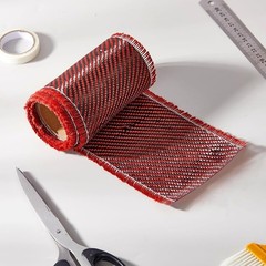 9.84ft x 4in Red Carbon Fiber Twill Weave: Industrial Strength for Multiple Uses