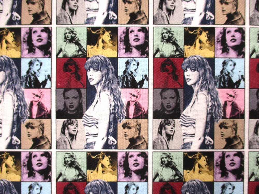 Taylor Swift The Eras Tour Image on 100% Cotton Fabric 1/4 Yard : 9″ x 57″