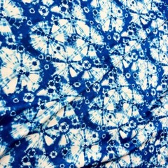 Abstract Blue and White Print Nylon Spandex Fabric 4 Way Stretch By Ya