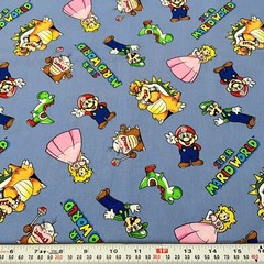 Mario and Friends 2019 Nintendo Springs Creative Cotton Fabric by the HALF YARD