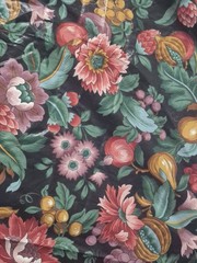 ​5 Yds Stanley King Studio Floral Fruit Chintz Fabric Teflon Screen Print…
