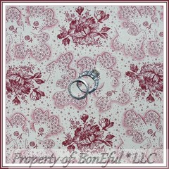 BonEful FABRIC FQ Cotton Quilt Cream Colonial VTG Flower Victorian Cottage Rose
