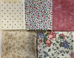 FAT QUARTER BUNDLE OF 5 – FQ1566 – BEIGE & PINK