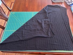Knit dark stripe fabric, black, 1 yard