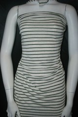 Linen Cotton Rayon Knit Jersey fabric3/16″ Olive 1/2″ Natural Oatmeal Stripes