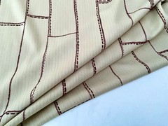 BEIGE JERSEY 60s INSPIRED ABSTRACT CHECK COTTON BLENDMADE IN ITALY FOR GUCCI A8