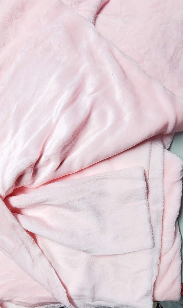 Blush Pink Piece of Minky Faux Fur Fabric 1.25 yds X 60″