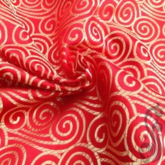 Chinese Cloud Printed Satin Silk Fabric Cloth Costume Cheongsam Upholstery DIY