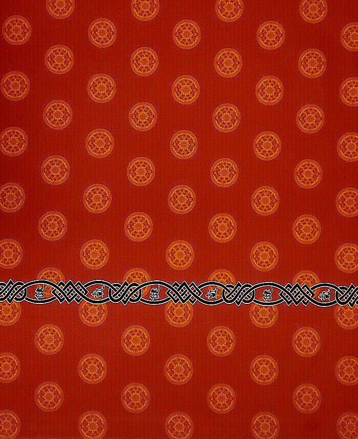 FASHION-IN-PRINTS Fabric Asian Style Border Print Cotton 60 X 80 Inches