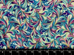 Tina Scrap Purple Blue Metallic Flower Floral Petals Cotton Fabric 9″x21”