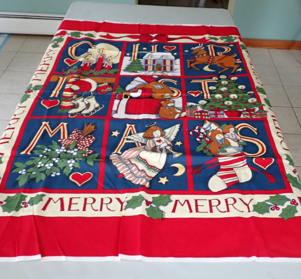 Vintage 1993 Fabric Traditions Susan Winget Merry Christmas Quilt Panel #2022