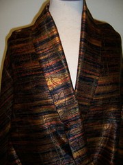 2.5yd DESIGNER FABRIC ITALIAN BLACK GOLD RUST BRICK SATIN FACED MATELASSE PANELS