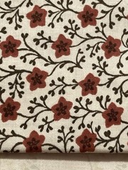 Lot of 4 Fat Quarters Cotton Fabric Olive Brown Cream Rust Geometric Lot #4A